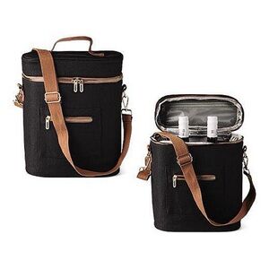 🆕 Serra Black and Brown Insulated Wine Carrier